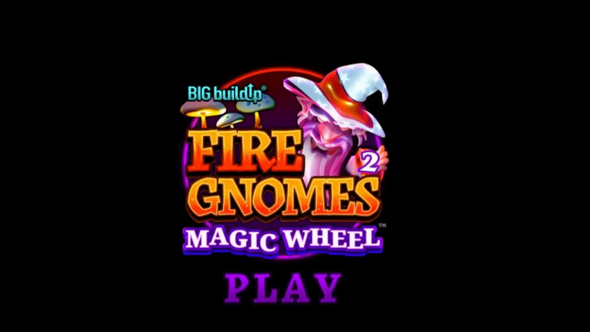 Visual psikedelik dari hutan jamur dan gnomes dalam slot Fire Gnomes 2 Magic Wheel